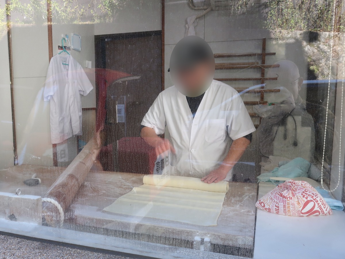 青竹打ちの様子